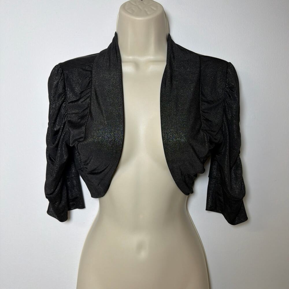 Y2K Vintage Hypnotik Sparkle Ruched Sleeve Bolero Shrug